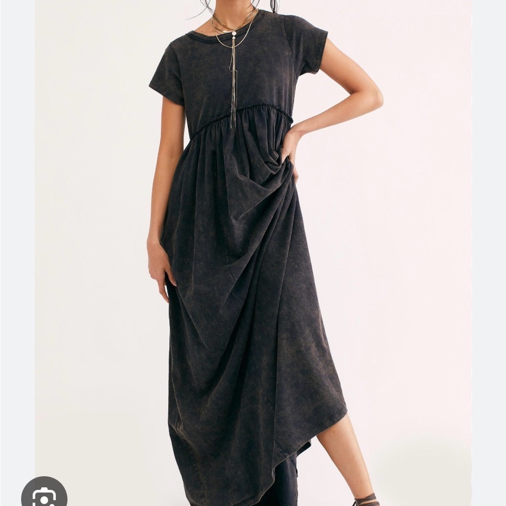 Free People Black Carissa T-shirt Dress
